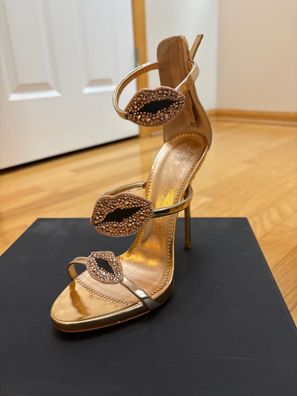 Giuseppe Zanotti Rose Gold strappy stiletto heels